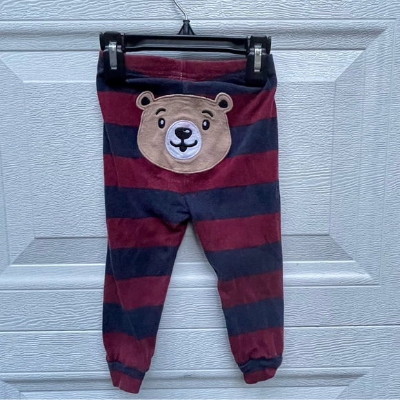 12-18m baby boy bear 🐻 pants dark blue and burgundy - Picture 2 of 4